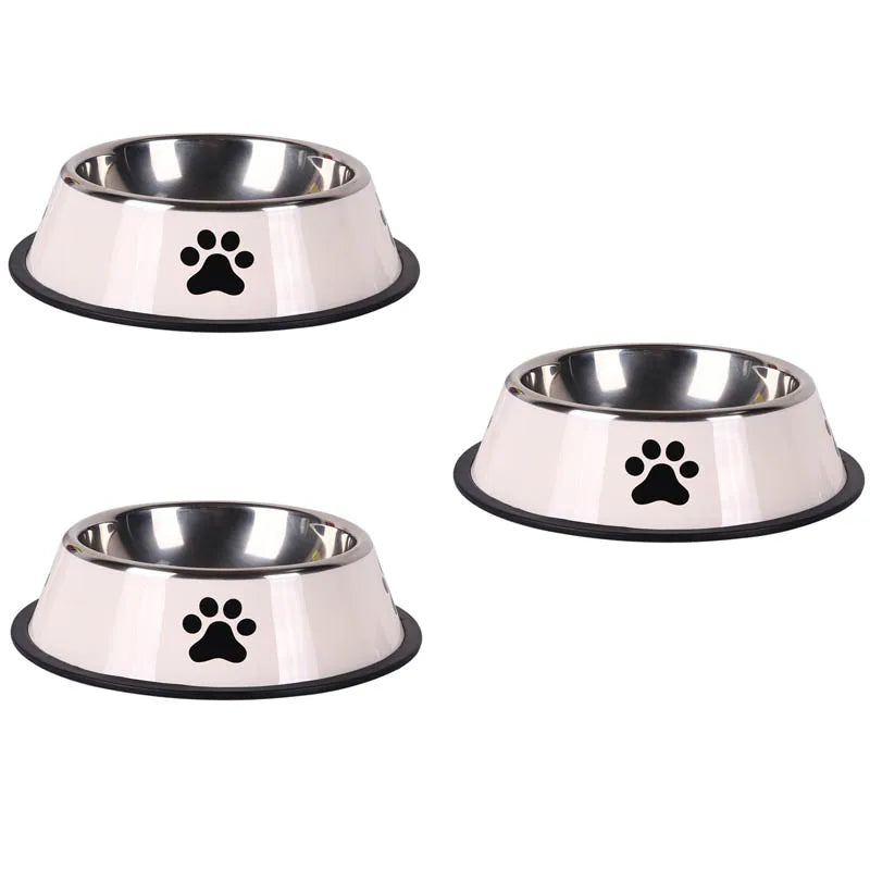Stainless steel large capacity pet bowl dog food bowl multiple specifications anti-fall food bowl food bowl feeding pet supplies
